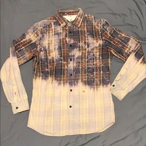 Diesel one of a kind hand bleach flannel shirt
